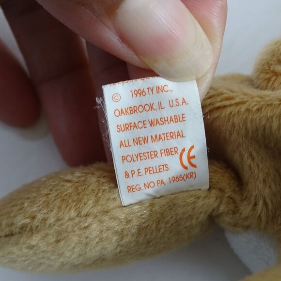 Vtg Ty Beanie Babies Wrinkles Bulldog Stuffed Animal Plush Toy 1996 7.5" - Picture 6 of 8